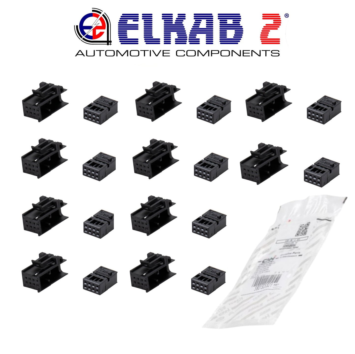 10 Connettori Cavo, Cablaggio TE, TYCO 8Vie MQS 1745000-3 Nero ORIGINALI