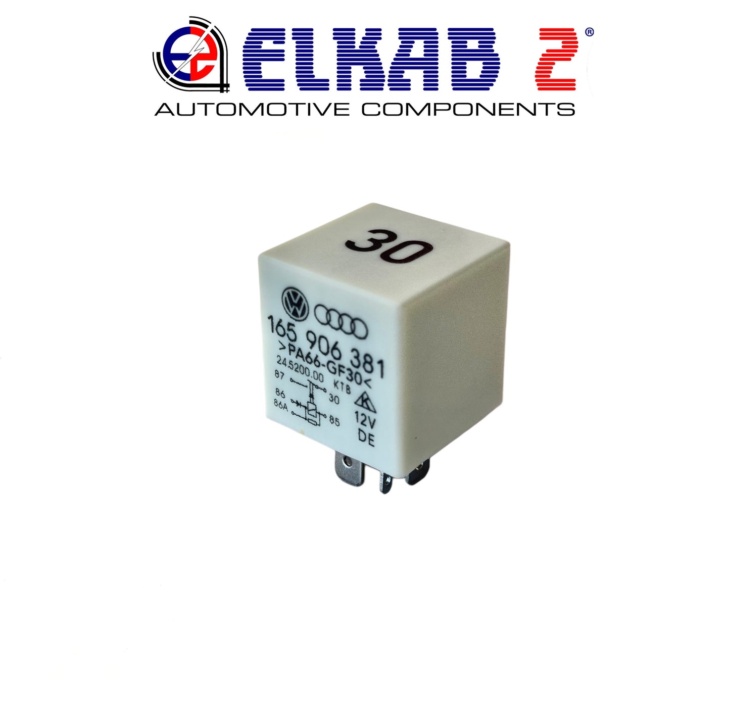 Relè 12V 30 Centralina Pompa Carburante, VW Audi Seat Skoda 165906381 Passat, Polo, Golf, A4, A6, Q5, Q3 Arona, Ibiza Octavia ORIGINALE