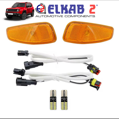 Coppia Frecce Laterali Led Luci Ingombro Bianche Arancio Jeep Renegade 2014-2023 LED Indicatori Direzione Fanali