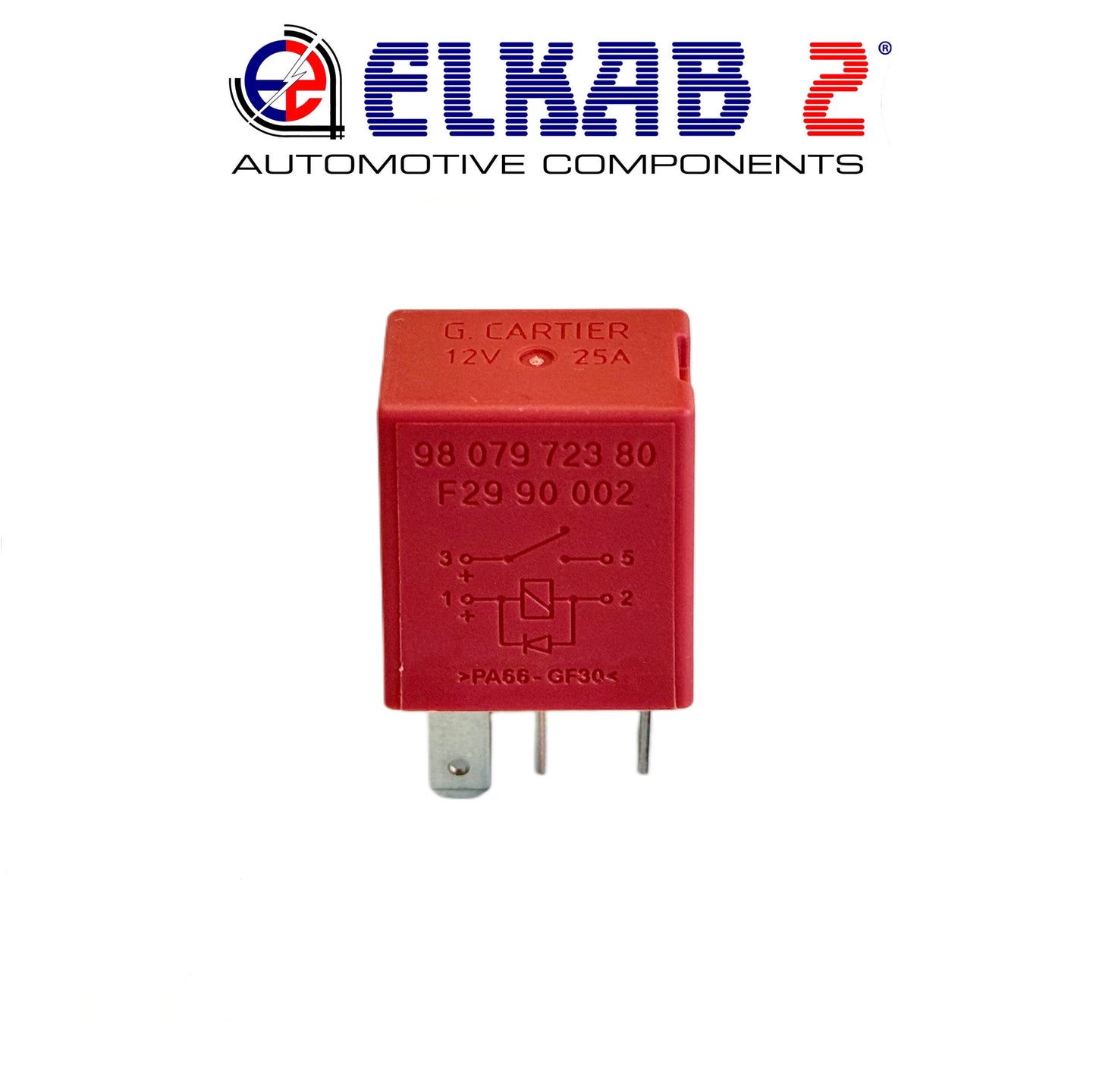 Relè Relay G. Cartier 12V 25A CITROEN PEUGEOT RENAULT Jumpy, C3, Clio, OEM 98 079 723 80, OEM F29 90 002 ORIGINALE