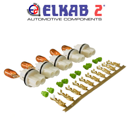 Portalampada T10 Lampadine Arancio Luci Freccie Specchio Furgone Auto, Fiat Ducato, Peugeot Boxer, Citroen Jumper, Opel Movano 5 PEZZI.