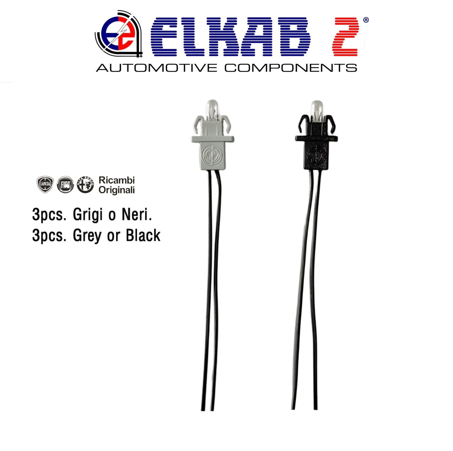 3 Luci Lampadine T5 CABLATE con Portalampada per Cruscotto Spie Fiat Alfa, Lancia Punto, Panda, Ypsilon, 600, 500, Giulietta ORIGINALI
