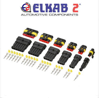 KIT Connettori Terminali SUPER SEAL Maschio Femmina TE, TYCO, AMP, da 1 a 6 Vie, Pin ORIGINALI