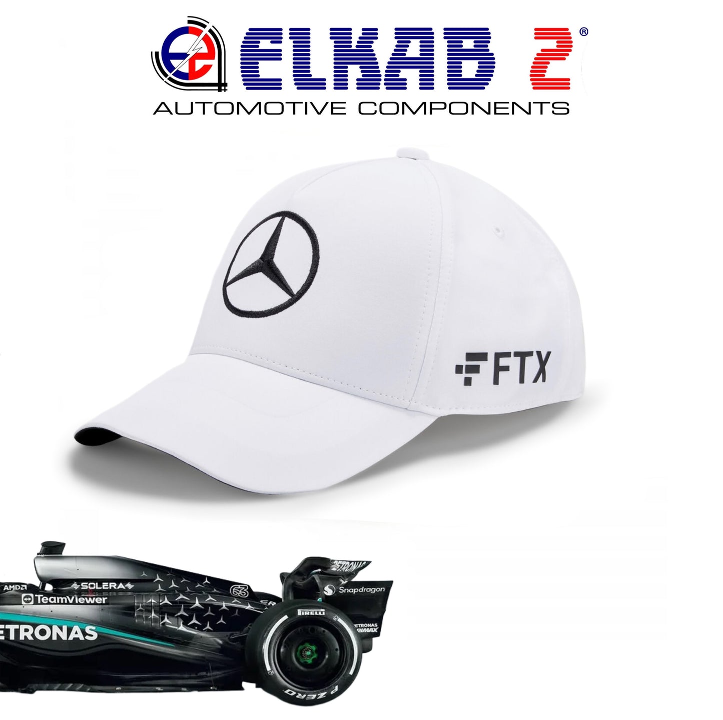 Cappellino Mercedes-AMG Petronas Formula 1 Lewis Hamilton George Russell Team Verde Nero Bianco