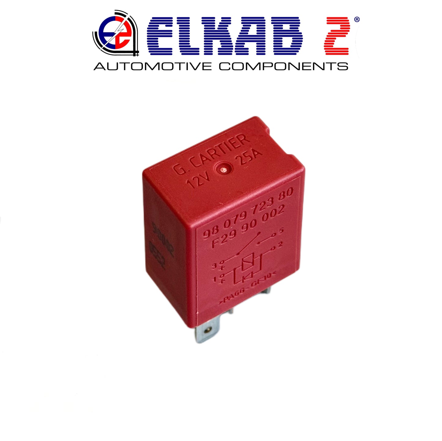Relè Relay G. Cartier 12V 25A CITROEN PEUGEOT RENAULT Jumpy, C3, Clio, OEM 98 079 723 80, OEM F29 90 002 ORIGINALE