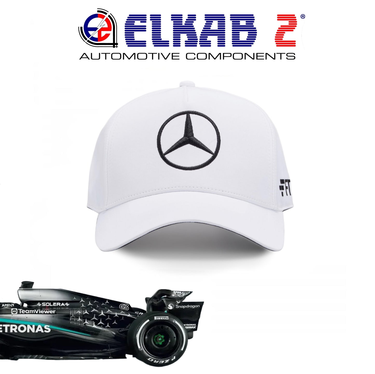Cappellino Mercedes-AMG Petronas Formula 1 Lewis Hamilton George Russell Team Verde Nero Bianco