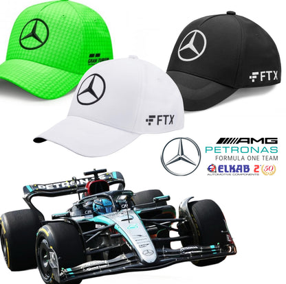 Cappellino Mercedes-AMG Petronas Formula 1 Lewis Hamilton George Russell Team Verde Nero Bianco