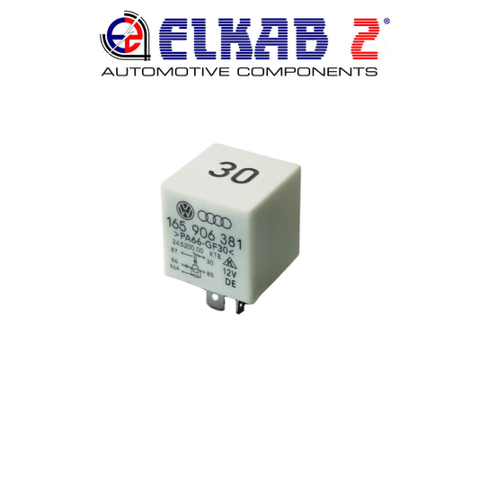 Relè 12V 30 Centralina Pompa Carburante, VW Audi Seat Skoda 165906381 Passat, Polo, Golf, A4, A6, Q5, Q3 Arona, Ibiza Octavia ORIGINALE