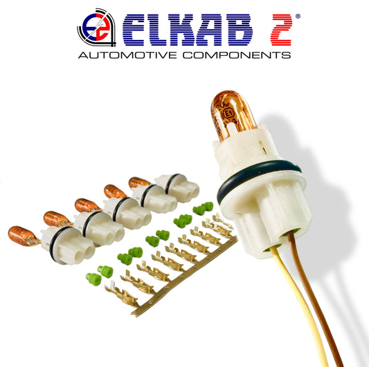 Portalampada T10 Lampadine Arancio Luci Freccie Specchio Furgone Auto, Fiat Ducato, Peugeot Boxer, Citroen Jumper, Opel Movano 5 PEZZI.