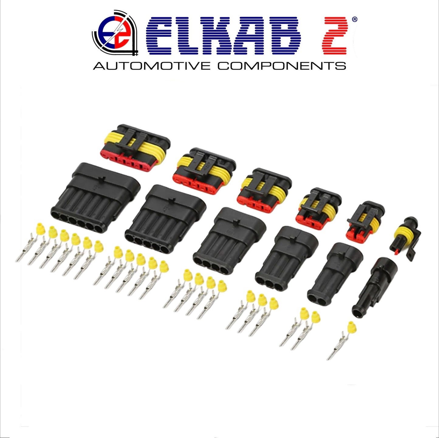 KIT Connettori Terminali SUPER SEAL Maschio Femmina TE, TYCO, AMP, da 1 a 6 Vie, Pin ORIGINALI