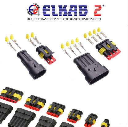 KIT Connettori Terminali SUPER SEAL Maschio Femmina TE, TYCO, AMP, da 1 a 6 Vie, Pin ORIGINALI