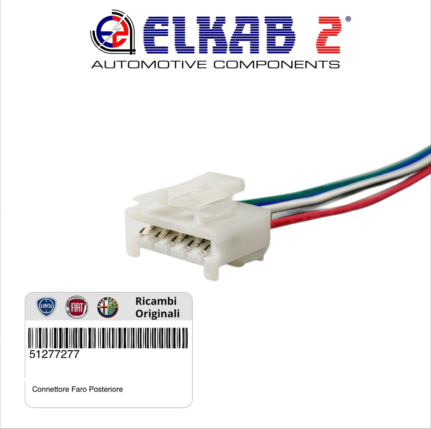 Connettore 5 Pin Fari Posteriori Cablaggio Spina Luci Fanali Fiat, Alfa, Lancia OEM 405116 OEM 51277277 Punto, Panda, 147, 156, 159