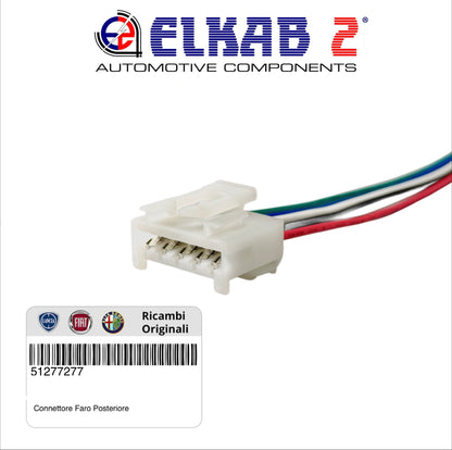 Connettore 5 Pin Fari Posteriori Cablaggio Spina Luci Fanali Fiat, Alfa, Lancia OEM 405116 OEM 51277277 Punto, Panda, 147, 156, 159