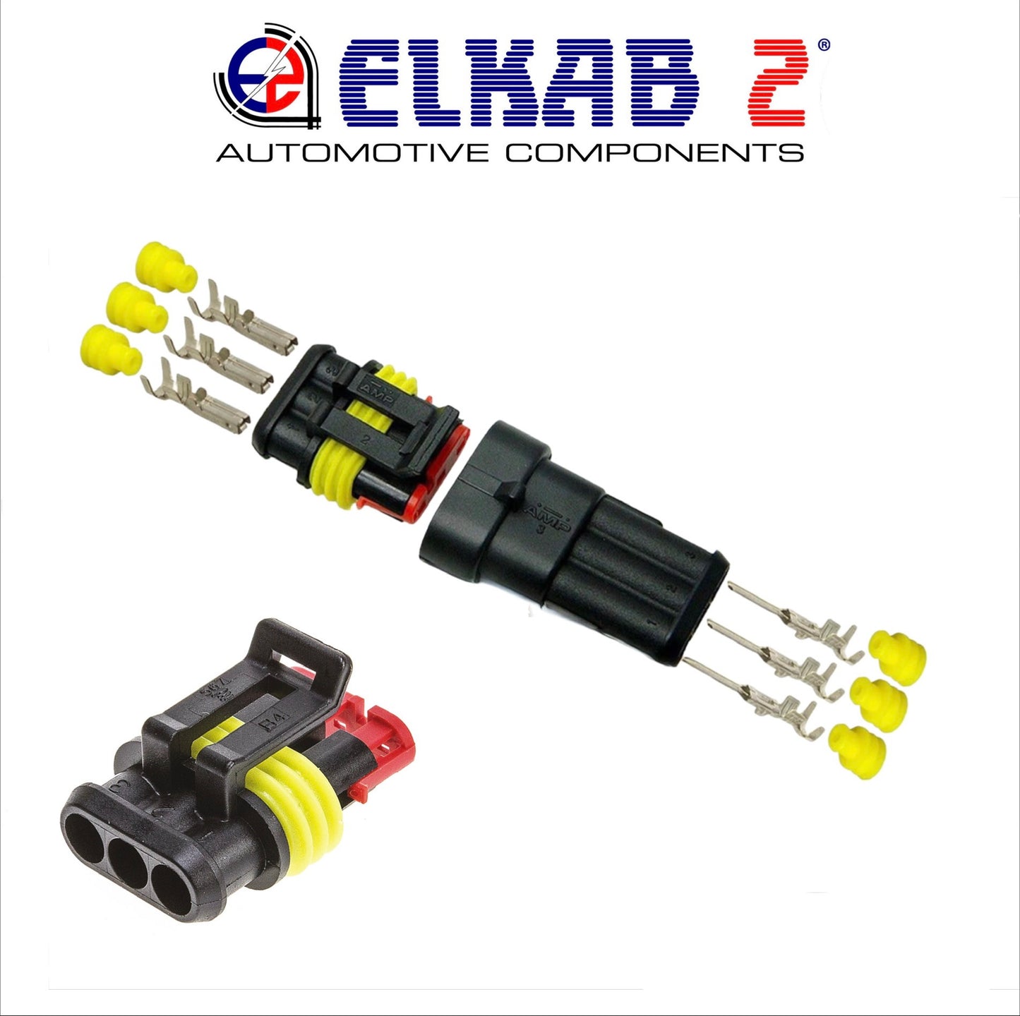 KIT Connettori Terminali SUPER SEAL Maschio Femmina TE, TYCO, AMP, da 1 a 6 Vie, Pin ORIGINALI